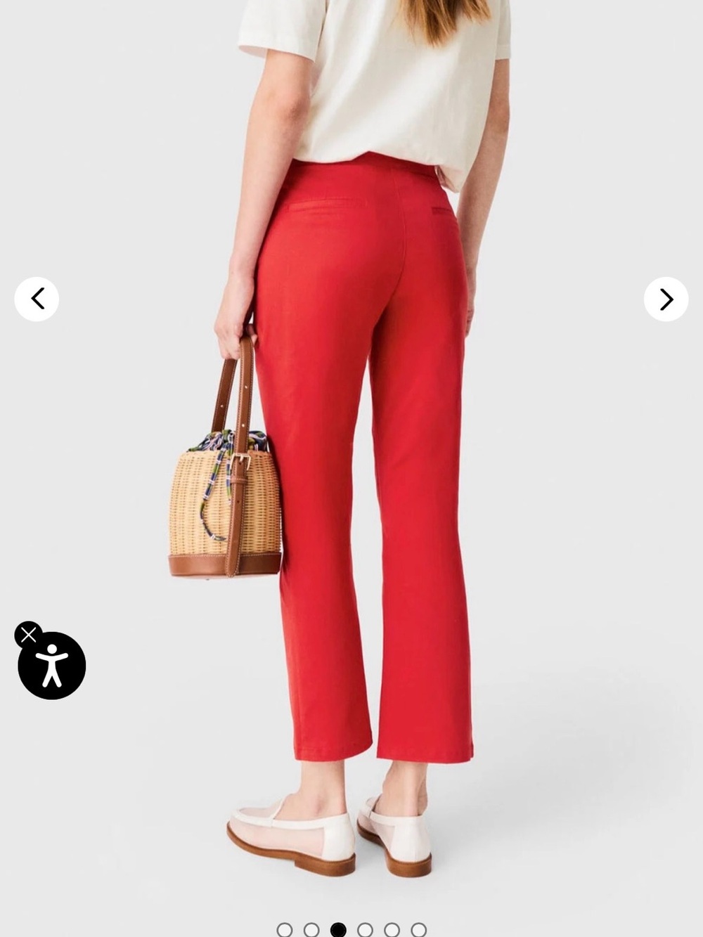 NWT Maje x Blanca Miró Red Cotton Capri Trousers - Picture 3 of 8
